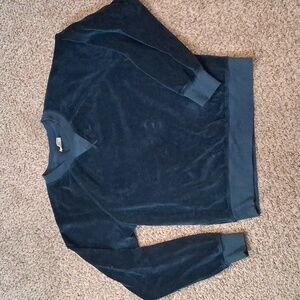 Pact Velour Teal crew pullover